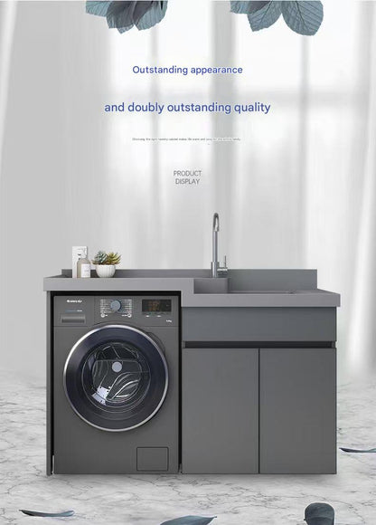 Modern Laundry Cabinet with Integrated Wash Basin