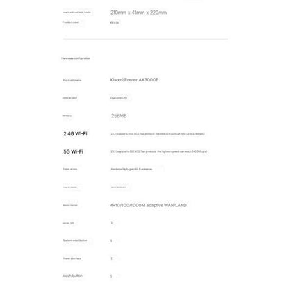 Xiaomi AX30002 Qualcomm Processor Smart 5G Wifi Router