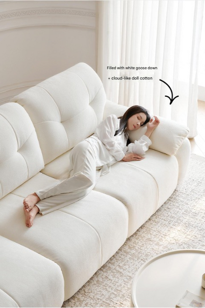 Luxury Electric Adjustable Backrest Chenille Cloud Fabric Sofa