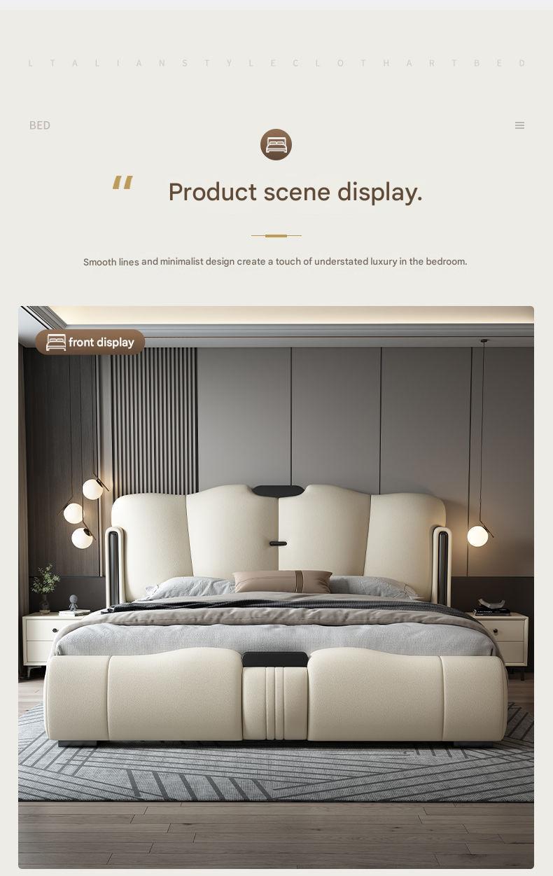 Luxury Italian Leather Storage Bed