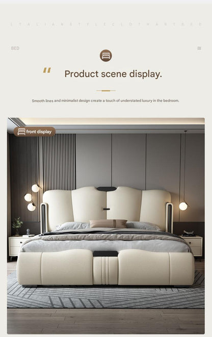 Luxury Italian Leather Storage Bed