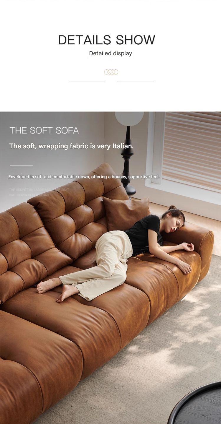 Luxury Leather Sofa With Deep Lounge Seating