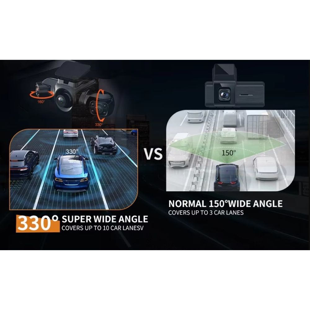 2K Full HD 2-Inch Four Lens Recording Car Dash Cam 128G