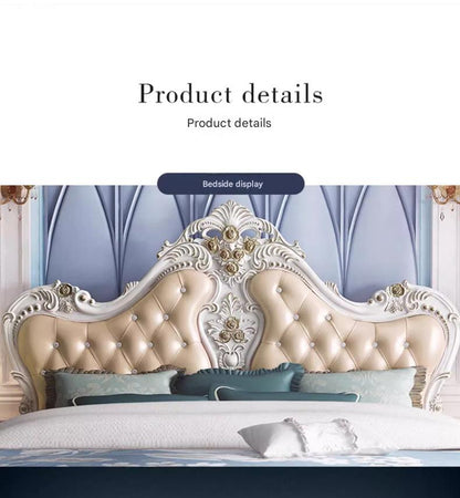 Luxury European French Wood Princess Double Bed