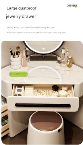 Luxury Dressing Table With LED Mirror And Stool