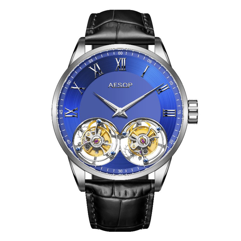 AESOP Double Tourbillon Mechanical Mens Watch