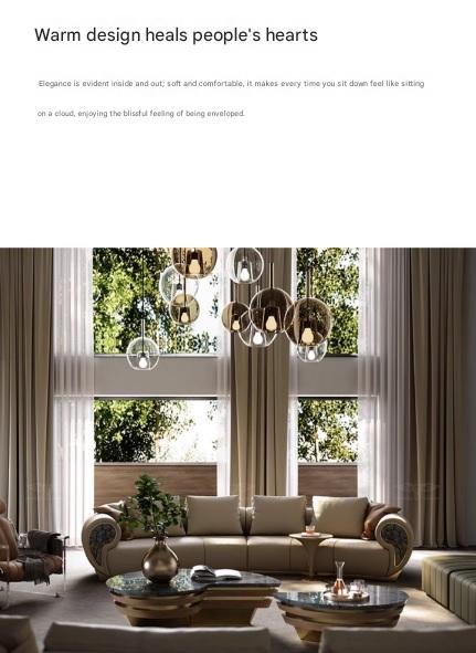 Luxury Curved Leather Sectional Sofa