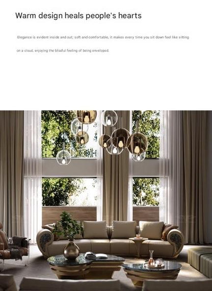 Luxury Curved Leather Sectional Sofa