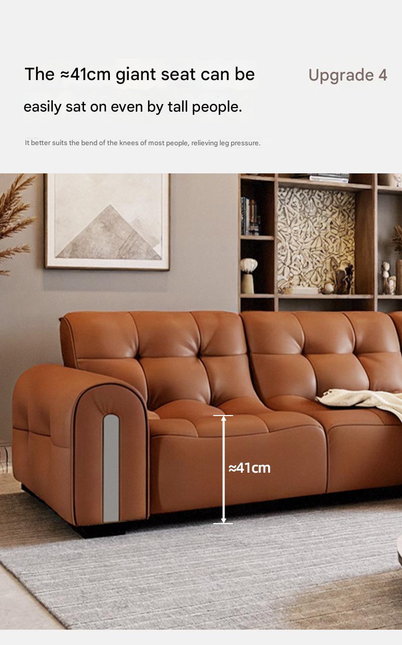 Modern Tufted Leather Sofa