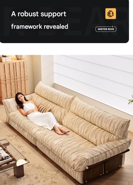 Vintage Fabric Sofa with Removable Covers