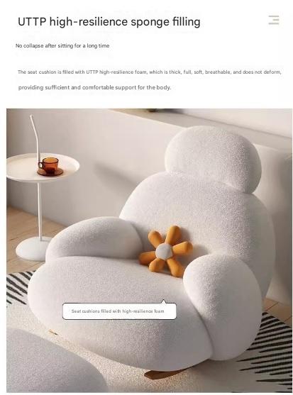 Luxury Lambswool Rocking Chair With Ottoman