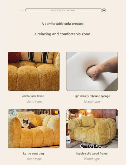 French Retro Pumpkin Lounge Sofa
