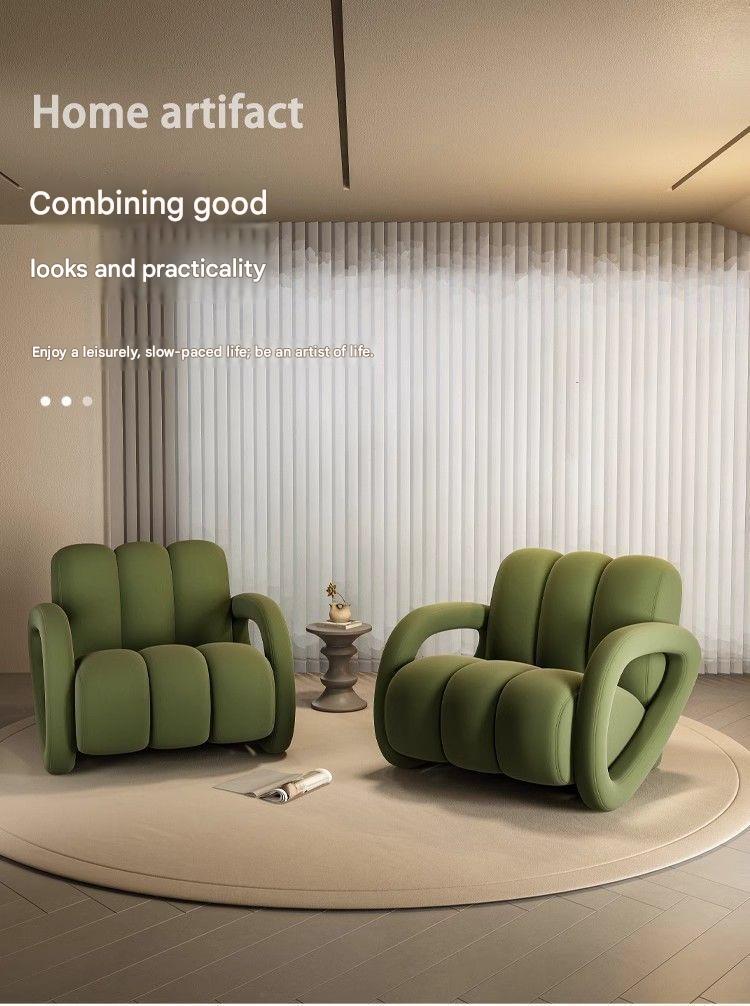 Luxury Soft Upholstered Lounge Chair with Armrest