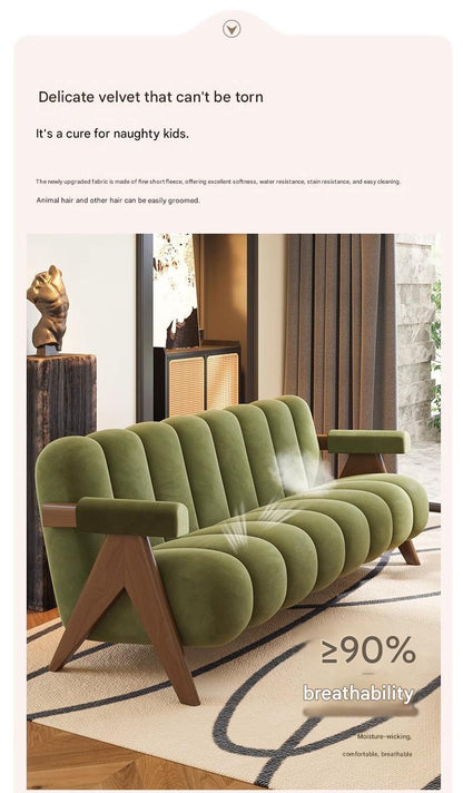 French Retro Sofa Set With Coffee Table Combination