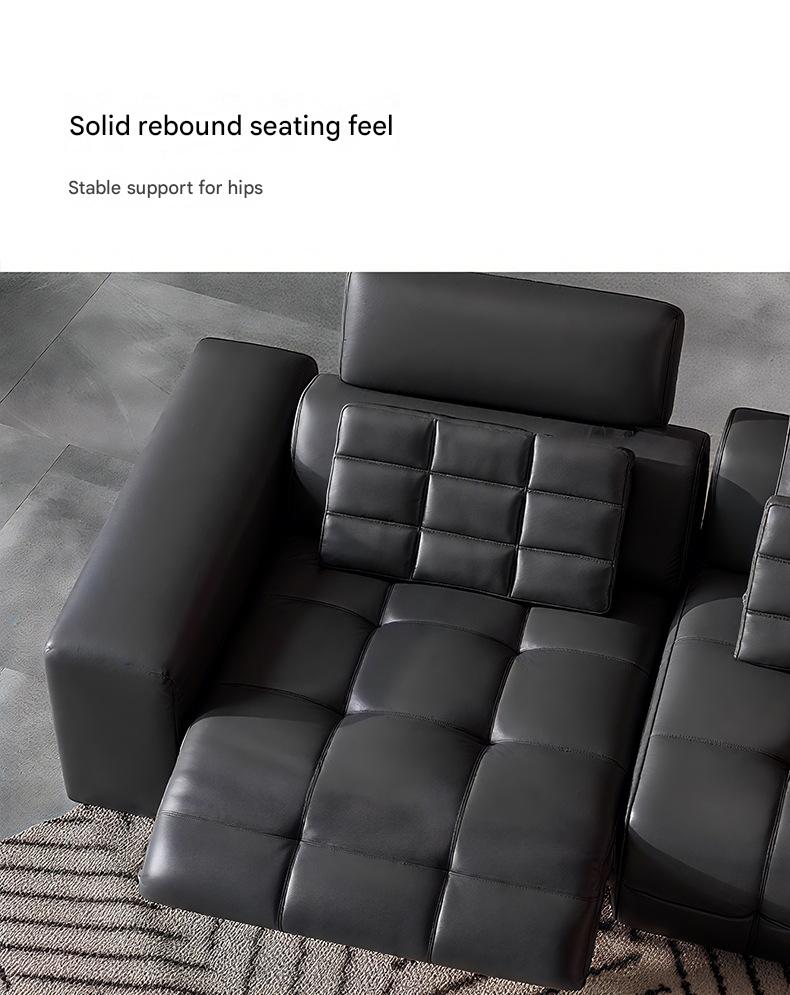 Luxury Electric Recliner Leather Sofa With Adjustable Footrest
