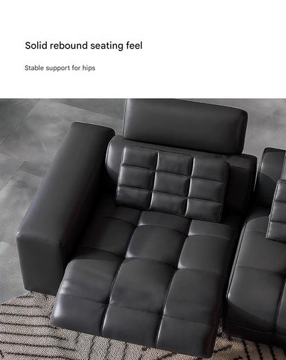 Luxury Electric Recliner Leather Sofa With Adjustable Footrest