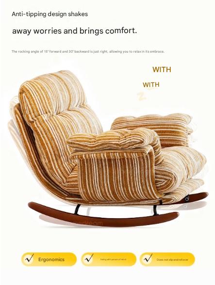 Retro Lazy Rocking Chair with Ottoman