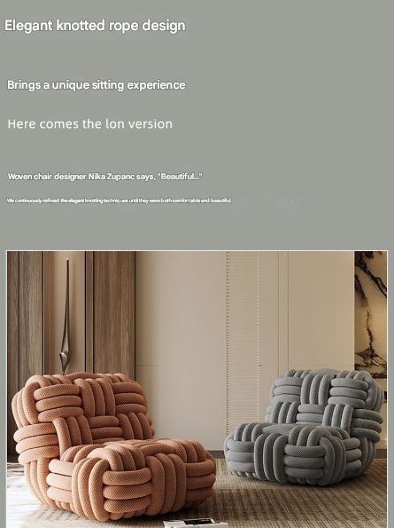 Luxury Italian Woven Knot Sofa Chair