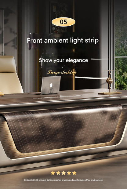 Luxury Executive Office Desk with LED Lighting