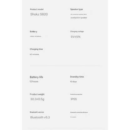 SHOKZ OpenRun Pro2 S820 Bluetooth Sports Running Headset