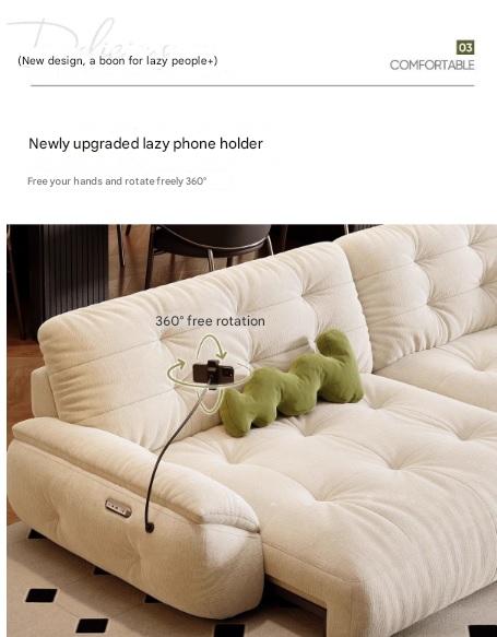 Luxury Multifunctional Retractable Fabric Sofa Bed With USB Charging