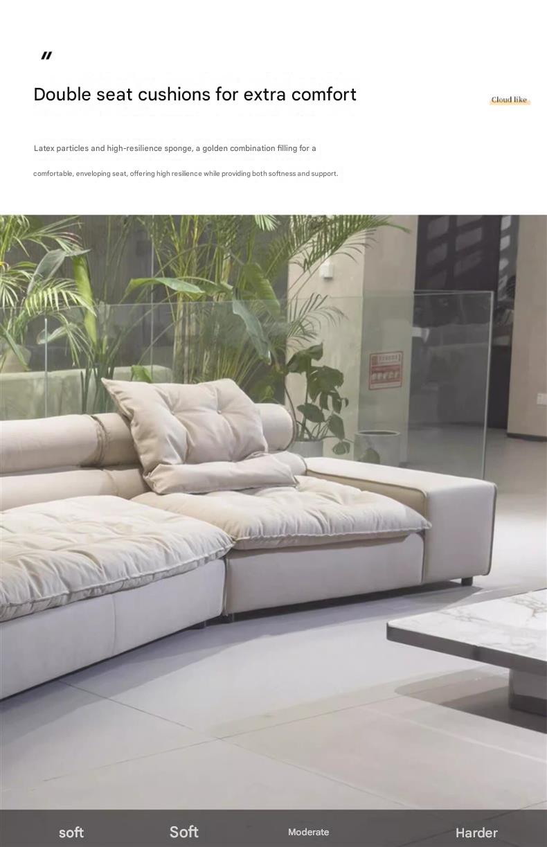 Modern Nubuck Leather Modular Sofa