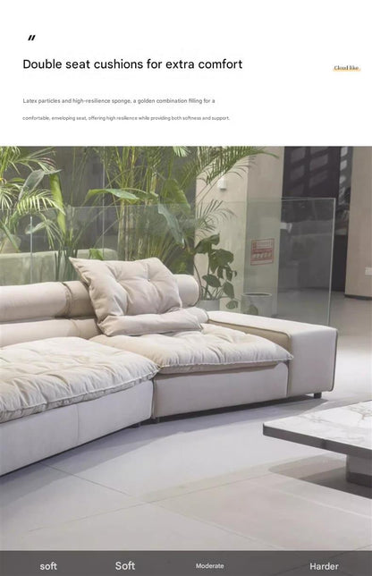 Modern Nubuck Leather Modular Sofa
