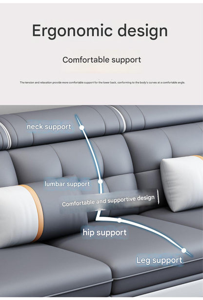Modern Multifunctional U-Shaped Leather Sofa Set
