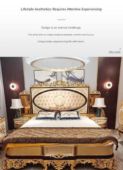 Vintage Gold Leaf 1.8 Meter Princess Double Bed