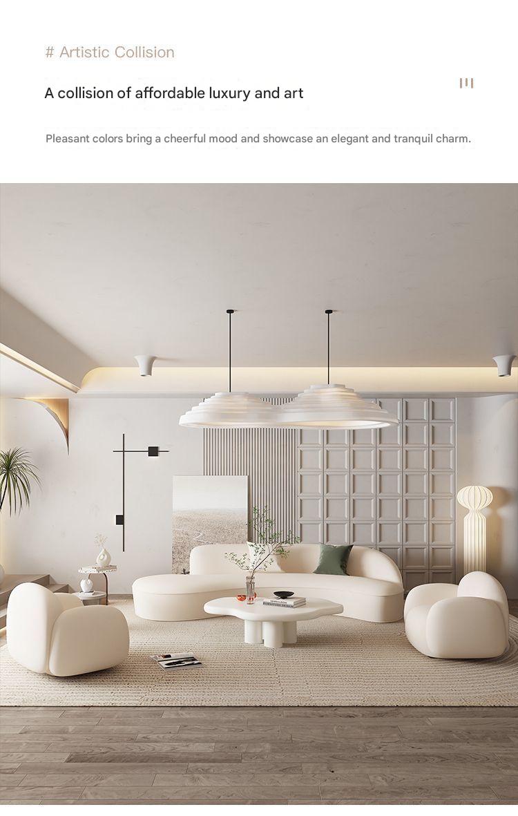 Modern Curved Cloud Sofa Set With Chair And Coffee Table