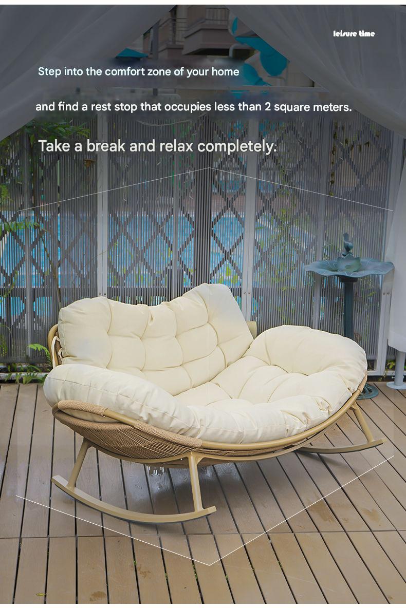 Modern Double Rocking Chair Sofa with Soft Cushion