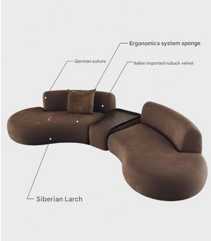 Luxury Curved Lounge Sofa Set With Coffee Table