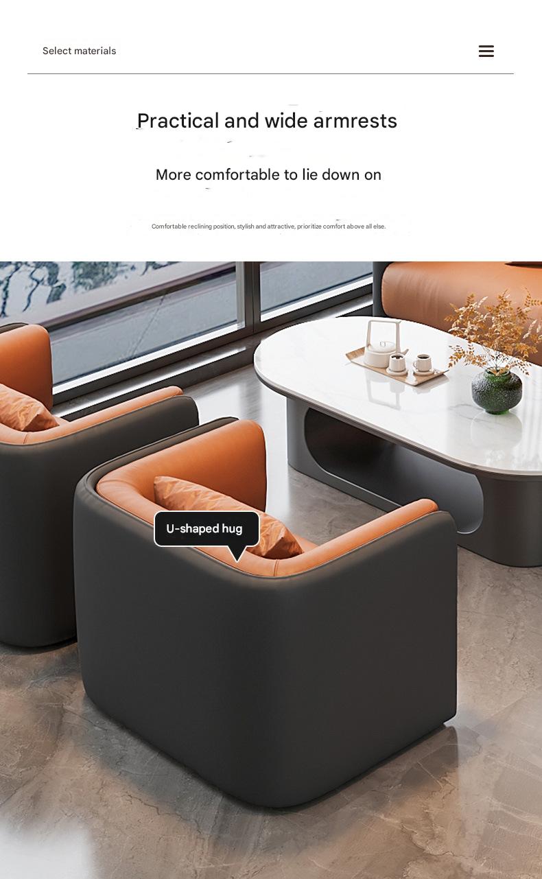 Luxury Modern Leather Sofa Set with Coffee Table