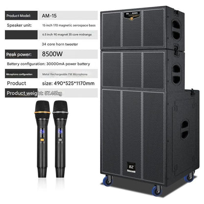 Outdoor High-Power PA Speaker with Mic & Wheels