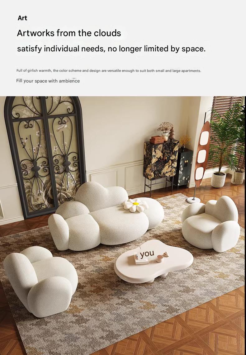 Modern Curved Cloud Sofa Set with Coffee Table