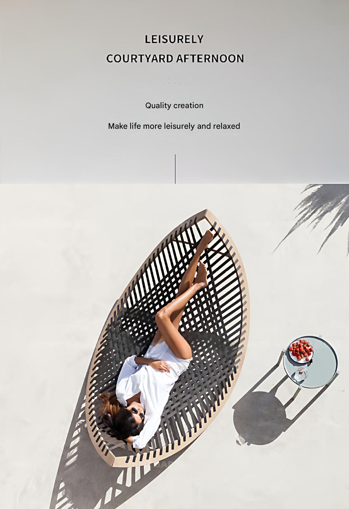 Modern Outdoor Woven Sun Lounger Chair