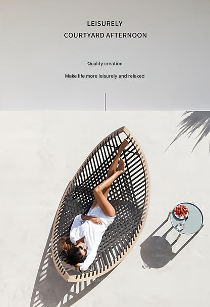 Modern Outdoor Woven Sun Lounger Chair