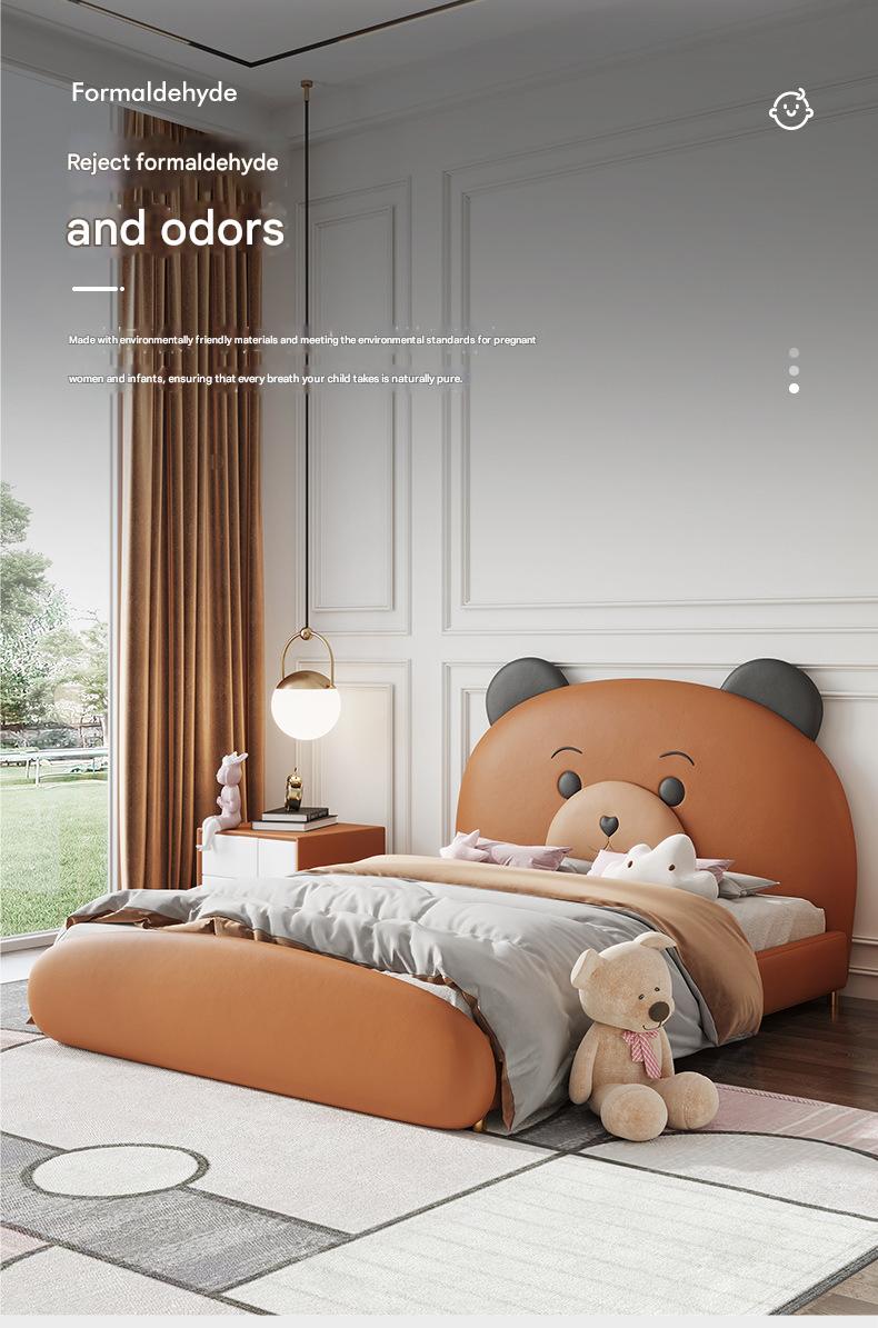 Luxary Teddy Bear Soft Leather Single Bed