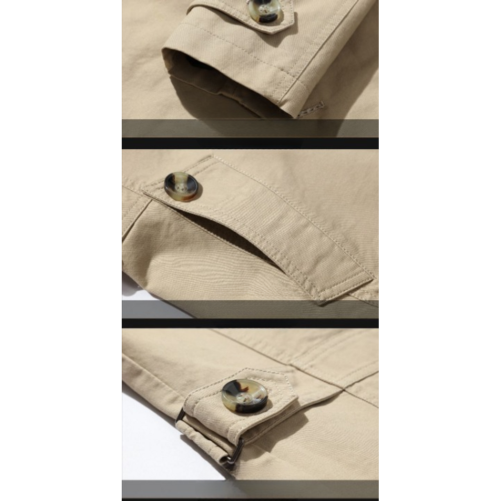 Mens Casual Pure Cotton Long Jacket