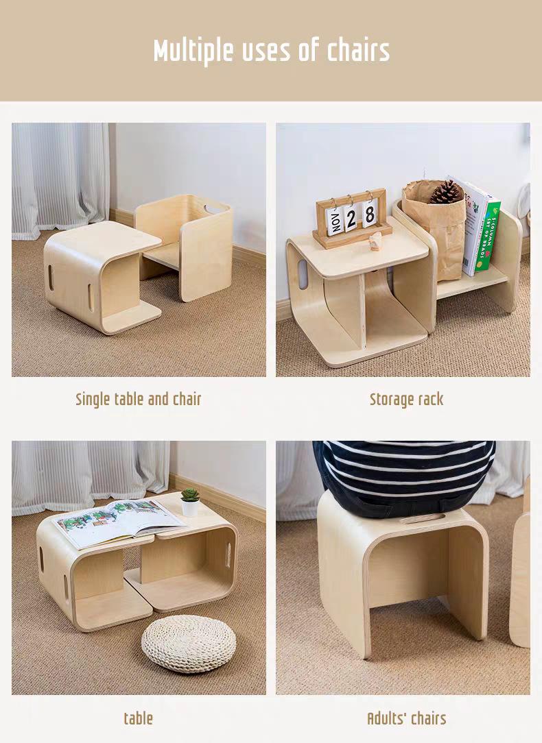 Kids Wooden Table and Chair Set for Study and Play
