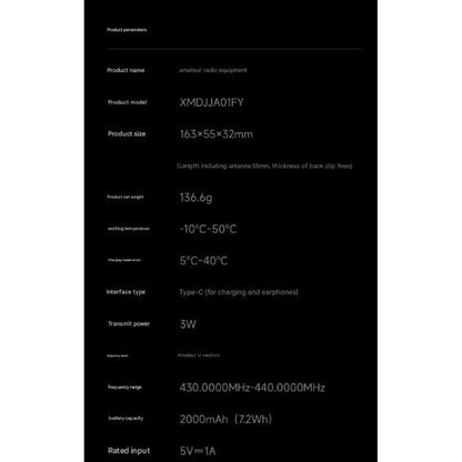 Xiaomi Mi Walkie Talkie 3 Chat Edition APP Programming 5km Range