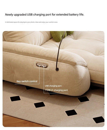 Luxury Multifunctional Retractable Fabric Sofa Bed With USB Charging