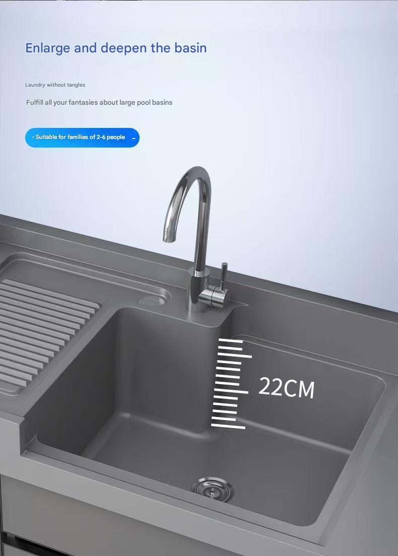 Modern Laundry Cabinet with Integrated Wash Basin
