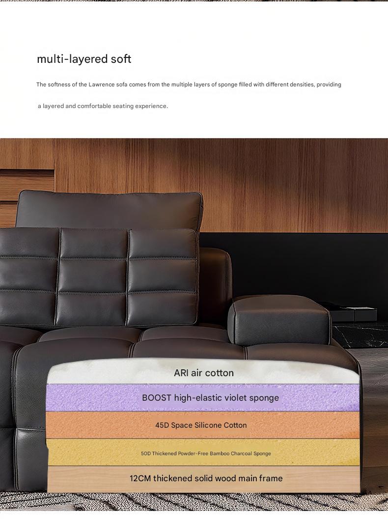 Luxury Electric Recliner Leather Sofa With Adjustable Footrest