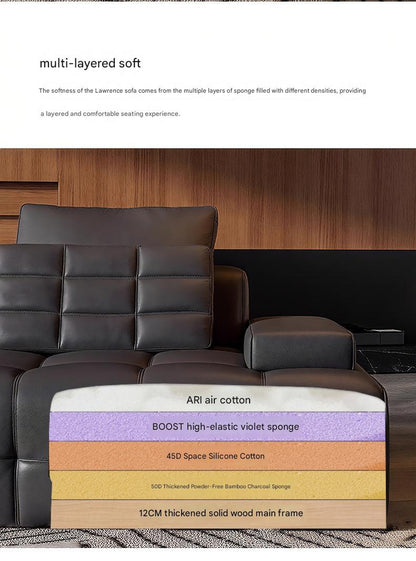 Luxury Electric Recliner Leather Sofa With Adjustable Footrest