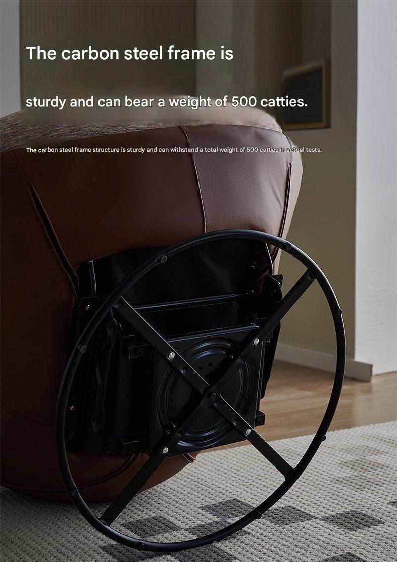 Modern Eggshell Swivel Recliner Chair with Ottoman
