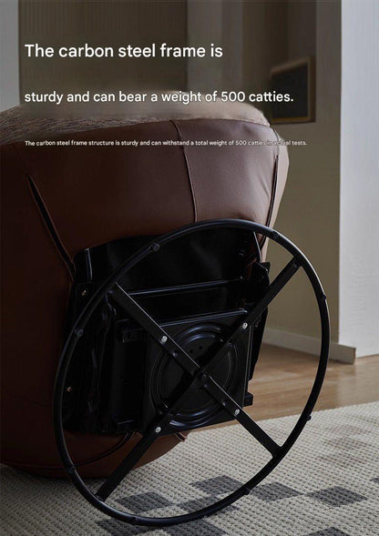 Modern Eggshell Swivel Recliner Chair with Ottoman