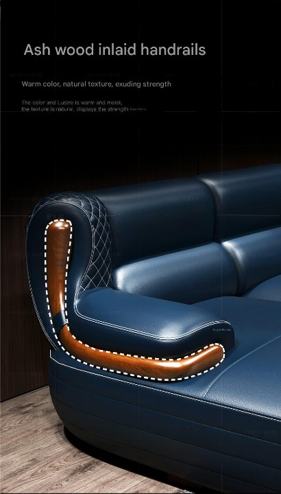 Luxury L-Shaped Leather Sofa Set with Ottoman