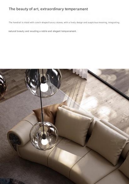 Luxury Curved Leather Sectional Sofa