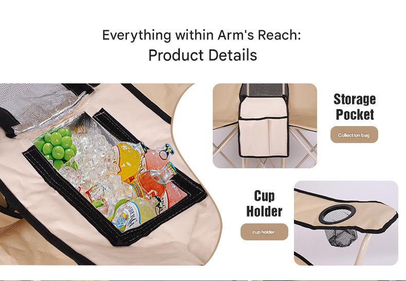 Portable Foldable Double Camping Chair with Sunshade Canopy